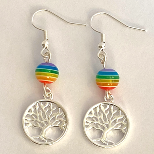 Rainbow Bead Dangle Earrings For Daughters, Sisters, Girlfriends, Mothers