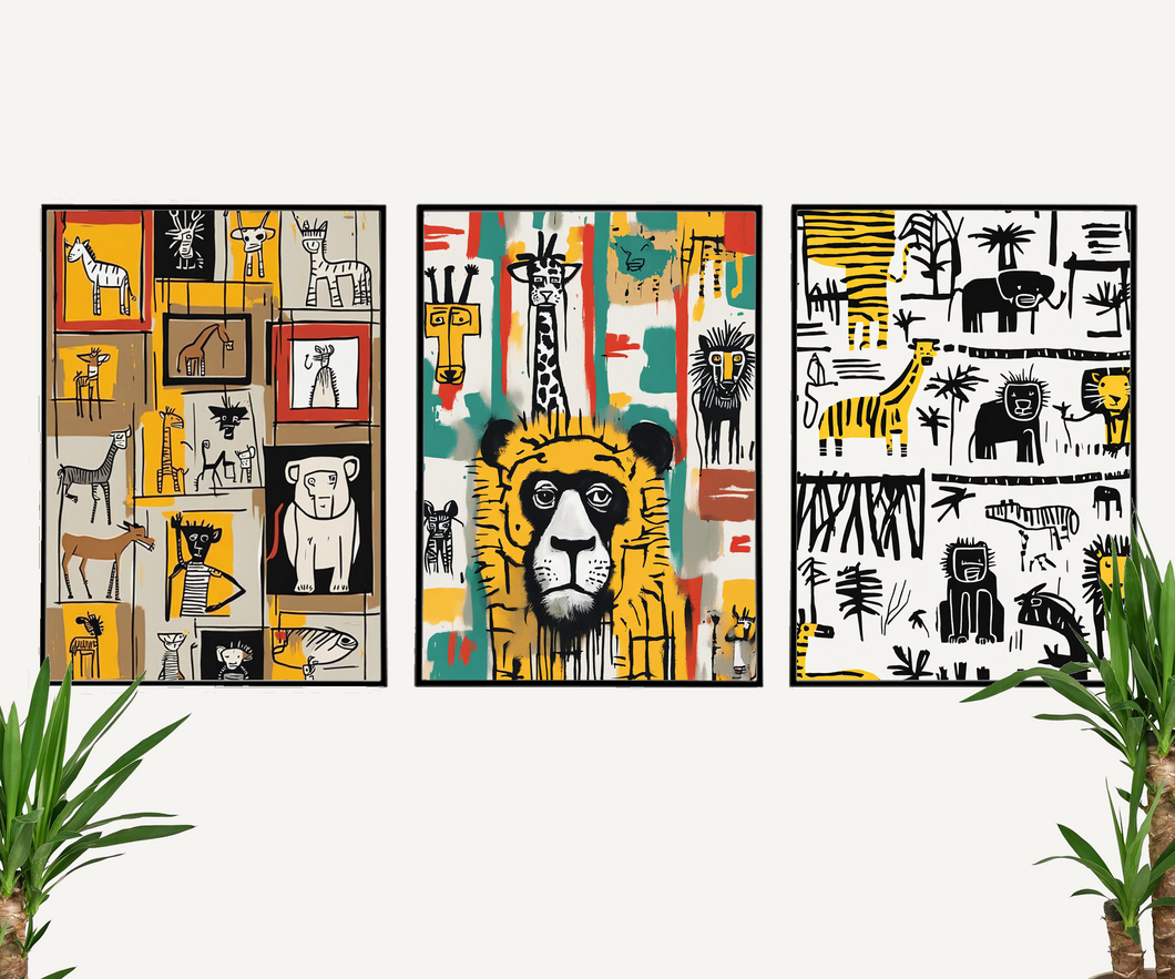 3 Prints Urban Serengeti: Afrikan Safari-Inspired Urban Wall Art Print – Limited Edition