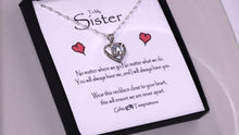 Load image into Gallery viewer, To My Sister Boxed Heart Message Necklace