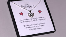 Load image into Gallery viewer, To My Sister Boxed Heart Message Necklace