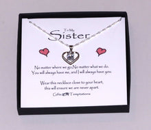 Load image into Gallery viewer, To My Sister Boxed Heart Message Necklace