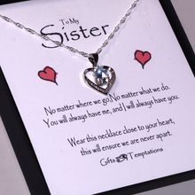 Load image into Gallery viewer, To My Sister Boxed Heart Message Necklace