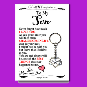 To My Son Keyring