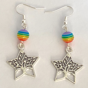 Rainbow Bead Dangle Earrings For Daughters, Sisters, Girlfriends, Mothers