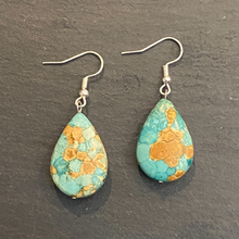 Load image into Gallery viewer, Turquoise Teardrop Dangle Earrings