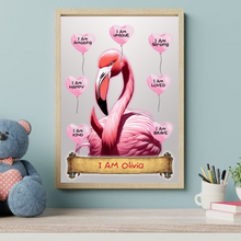 Load image into Gallery viewer, Positive Affirmation Personalised I Am Amazing Pink Flamingo Prints